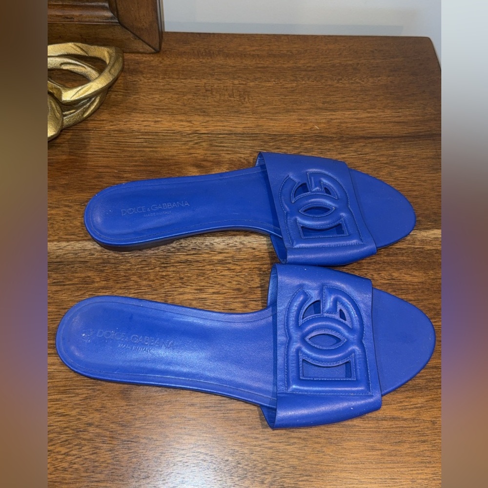 Dolce & Gabbana Women's Blue Slide Sandals